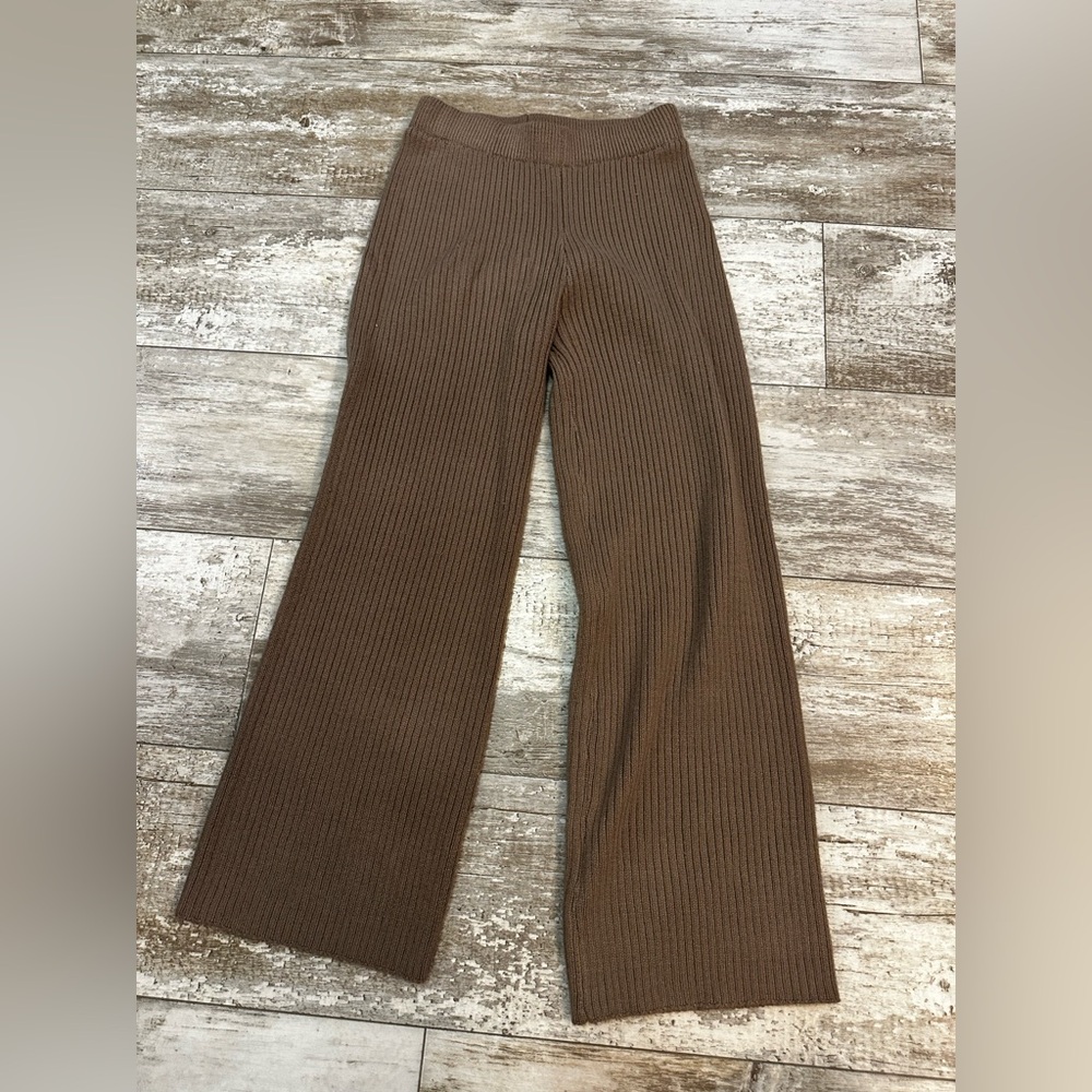 Brown Ribbed Knit Set